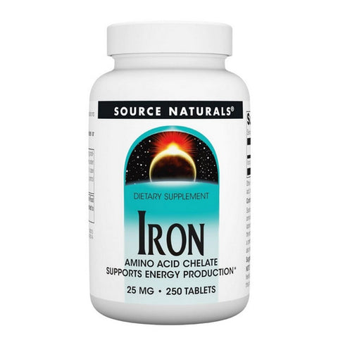 Source Naturals, Iron Chelate, 25 MG, 250 Tabs