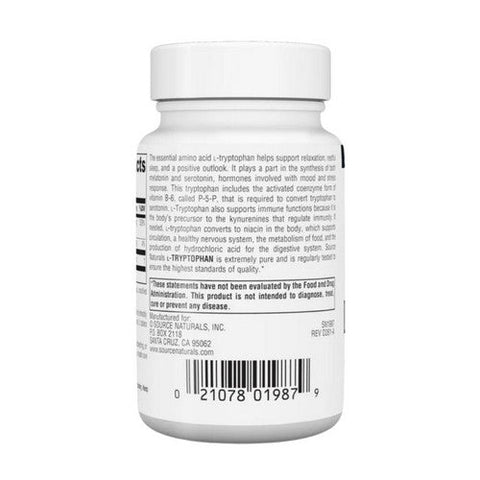 Source Naturals, L-Tryptophan, 500 mg, 60 Tabs Source Naturals