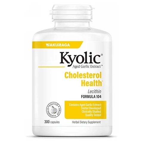 Kyolic, Aged Garlic Extract Cholesterol Health With Lecithin Formula 104, 300 Caps