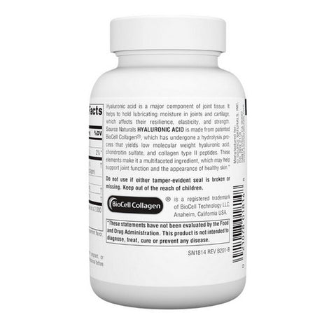 Source Naturals, Hyaluronic Acid, 100 mg, 60 Tabs