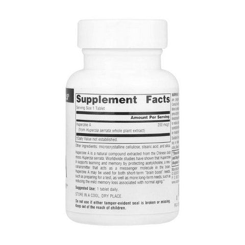 Source Naturals, Huperzine A, 200 Mcg, 60 Tabs Source Naturals