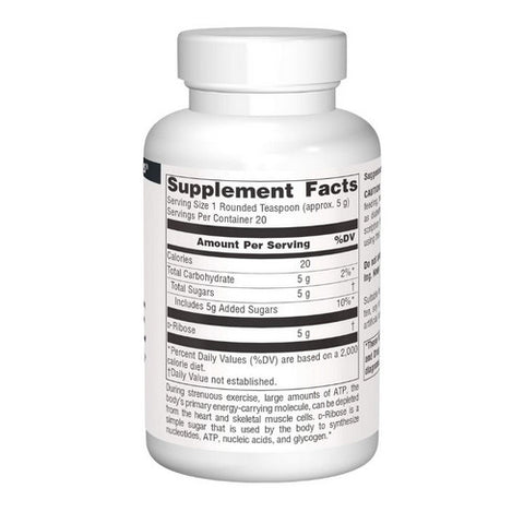 Source Naturals, D-ribose, Powder 100 Grams