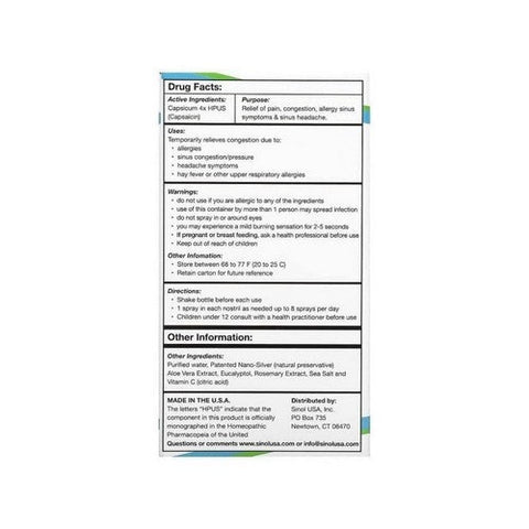 Sinol, Sinolm All-Natural Nasal Spray Fast Allergy And Sinus Relief, 15 Ml Sinol