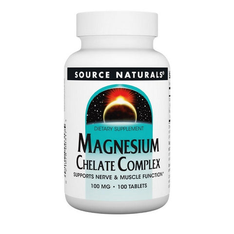 Source Naturals, Magnesium chelate, 100 mg, 100 Tabs