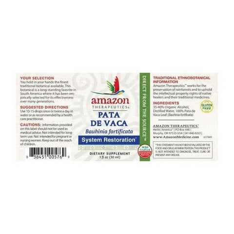 Amazon Therapeutic Laboratories, Pata De Vaca, Liquid Extract 1 Fl Oz Amazon Therapeutic Laboratories