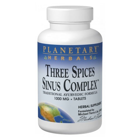 Planetary Herbals, Three Spices Sinus Complex, 180 Tabs