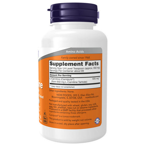 Now Foods, L-Carnitine, Pure Powder 3 Oz