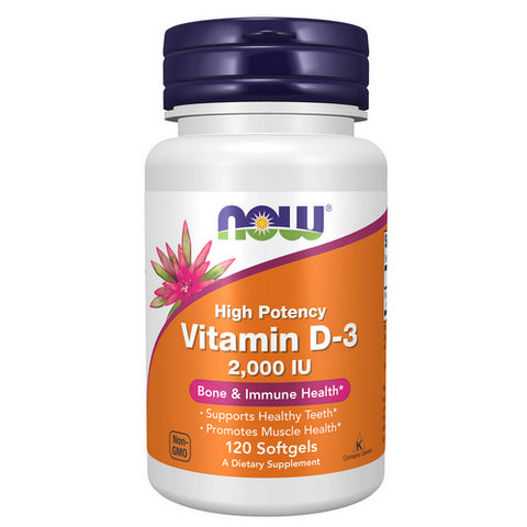 Now Foods, Vitamin D-3, 2000 IU, 120 Softgels