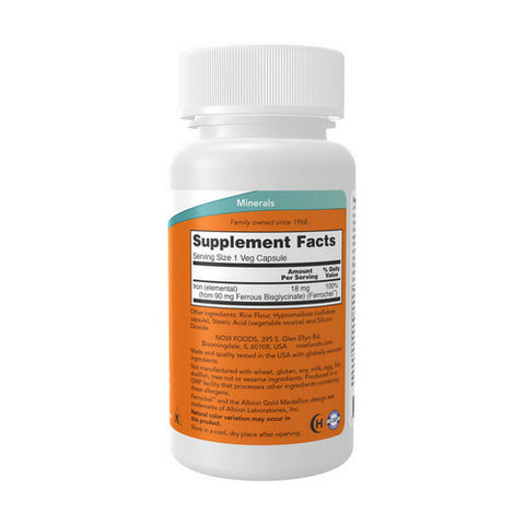 Now Foods, Iron, 18 mg, 120 Vcaps