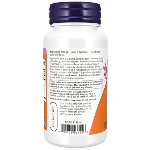 Now Foods, Hyaluronic Acid, 100 mg, 60 Vcaps