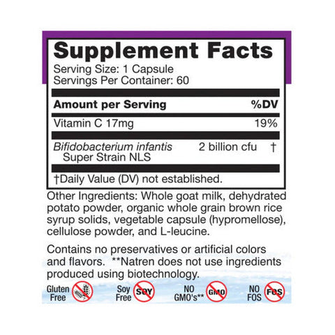 Natren, Life Start 2  Goat Milk Formula, 60 Caps Natren