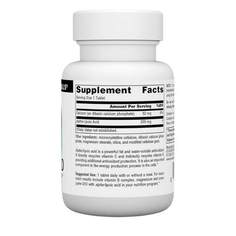 Source Naturals, Alpha-Lipoic Acid, 200 MG, 30 Tabs