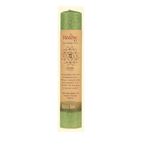 Aloha Bay, Chakra Pillar Candle 8-Inch Green, 11 Oz
