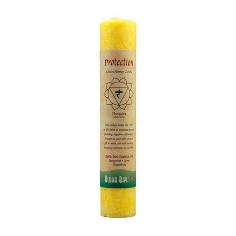 Aloha Bay, Candle Chakra Pillar Protection Yellow, 1 Count
