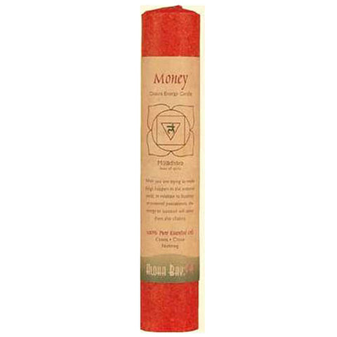 Aloha Bay, Chakra Pillar Money Red Candle 8 Inches, 1 Each