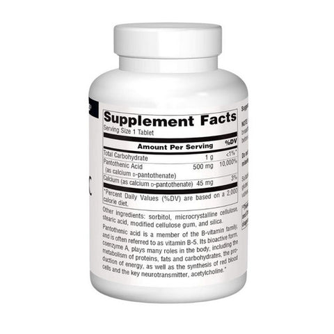 Source Naturals, Pantothenic Acid, 500 mg, 250 Tabs