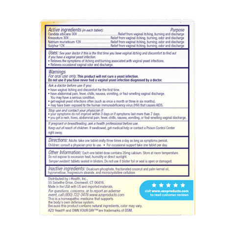 Azo, AZO Yeast Plus, 60 tabs