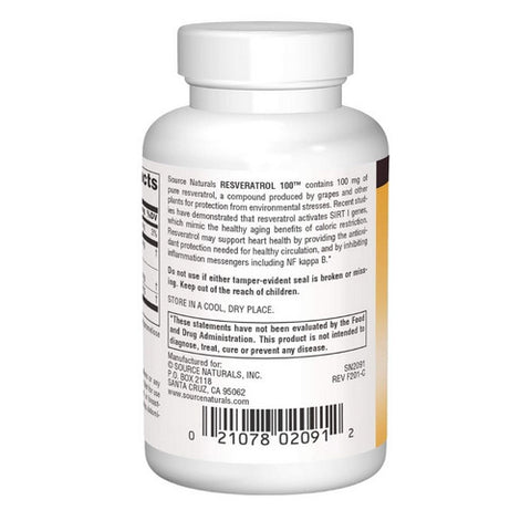 Source Naturals, Resveratrol, 100 mg, 60 Caps