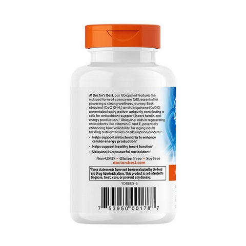 Doctors Best, Ubiquinol with Kaneka's QH, 50 mg, 90 soft gels