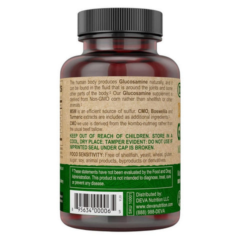 Deva Vegan Vitamins, Vegan Glucosamine MSM-CMO, 90 Tab