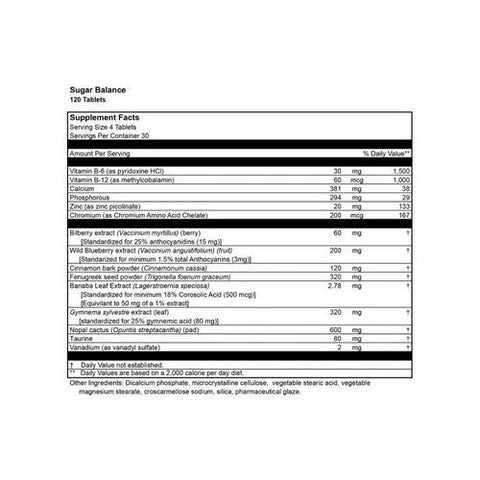 Dr. Venessa's Formulas, Sugar Balance Support, 120 Tab Dr. Venessa's Formulas