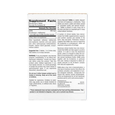 Source Naturals, SAMe, 200 mg, 60 Tabs Source Naturals