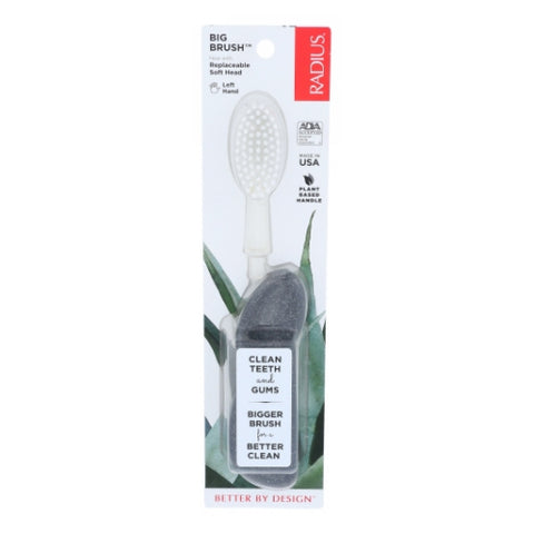 Radius, Big Brush Toothbrush With Replaceable Head Soft Left Hand, Left Handed