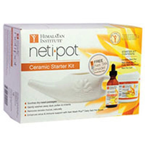 Himalayan Institute, Neti Pot Ceramic Starter Kit, KIT