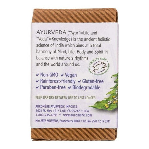 Auromere, Bar Soap Ayurvedic-Himalayan Rose, Lavender-Neem, 2.75 oz Auromere