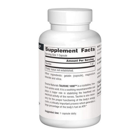 Source Naturals, Taurine, 1000 mg, 60 caps Source Naturals
