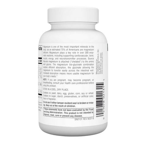 Source Naturals, Magnesium Bis-Glycinate, 60 tabs