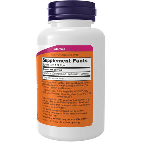 Now Foods, Pantethine, 600 mg, 60 Softgels