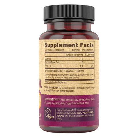 Deva Vegan Vitamins, Vegan Evening Primrose Oil, 90 Vcaps Deva Vegan Vitamins