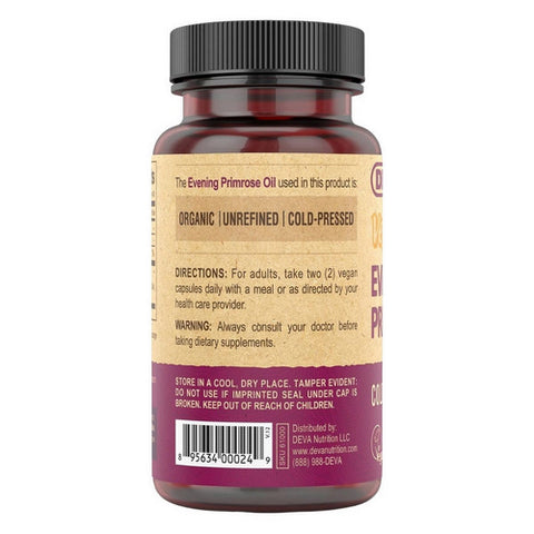 Deva Vegan Vitamins, Vegan Evening Primrose Oil, 90 Vcaps