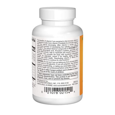 Source Naturals, Systemic C tablets, 500mg, 60 Tabs