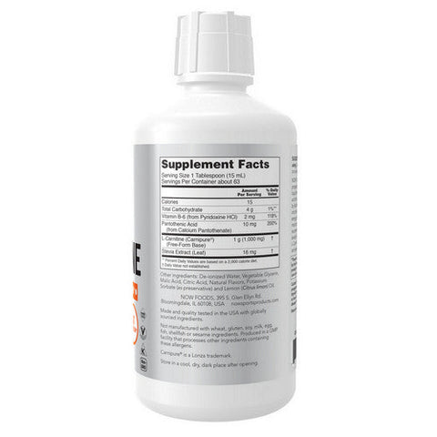 Now Foods, L-Carnitine, Liquid 32 Oz Now Foods