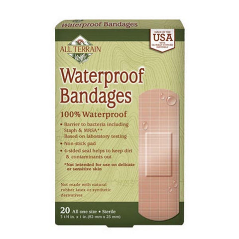 All Terrain, Waterproof Strong Strip Bandages, 1 Inch 20 Pc