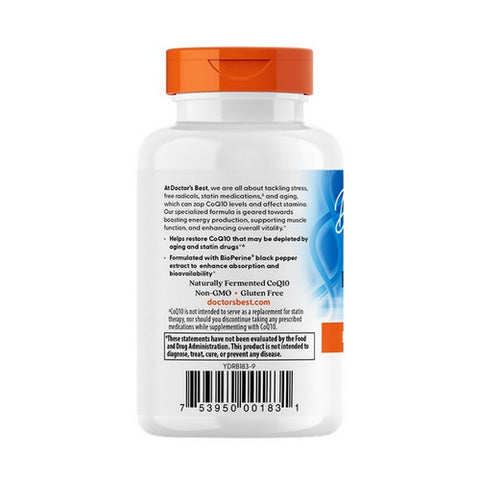 Doctors Best, High Absorption CoQ10 with Bioperine, 100 mg, 120 Softgels