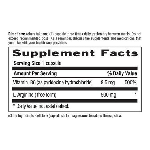 Country Life, L-Arginine with B-6, 500 MG, 200 Vcaps Country Life