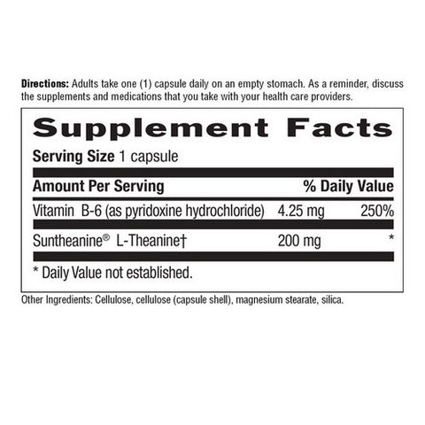 Country Life, L-Theanine, B-6 60 Caps