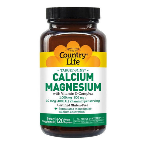 Country Life, CalciumNo ChangeMagnesium With Vitamin D Complex, 1000mg / 500 mg, 120 Vegan Capsules (400 I.U)