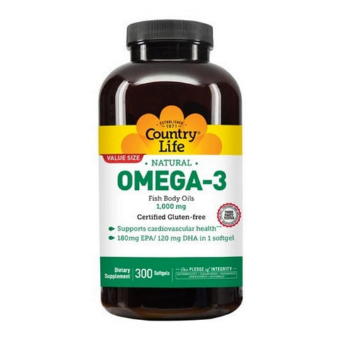 Country Life, Omega 3, Fish Body Oil 300 Softgels