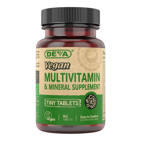 Deva Vegan Vitamins, Vegan Multivitamin And Mineral Tiny, 90 Tabs