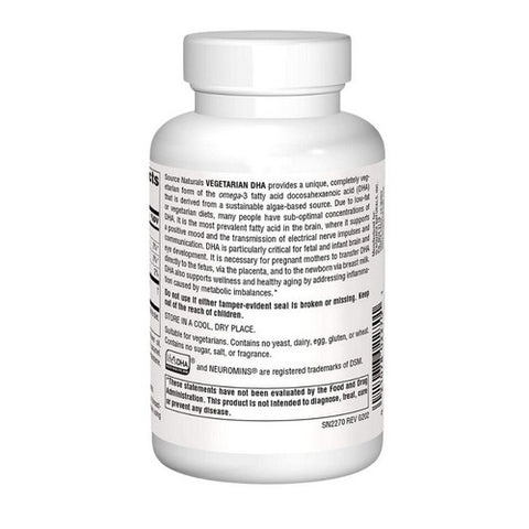 Source Naturals, Vegetarian DHA With Neuromins, 200 Mg, 120 Softgels