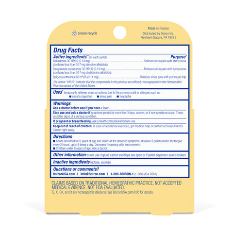 Boiron, SinusCalm Meltaway Pellets 2 MDT, 2 tubes