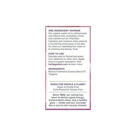Heritage Store, Organic Castor Oil, 16 oz Heritage Store
