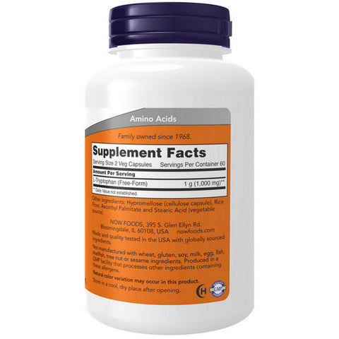 Now Foods, L-Tryptophan, 500 mg, 120 Vcaps