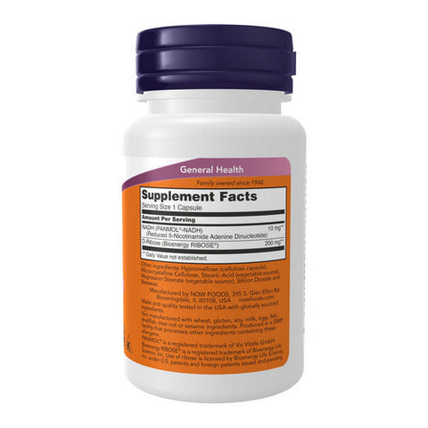 Now Foods, NADH with Ribose, 10 mg, 60 Vcaps Now Foods