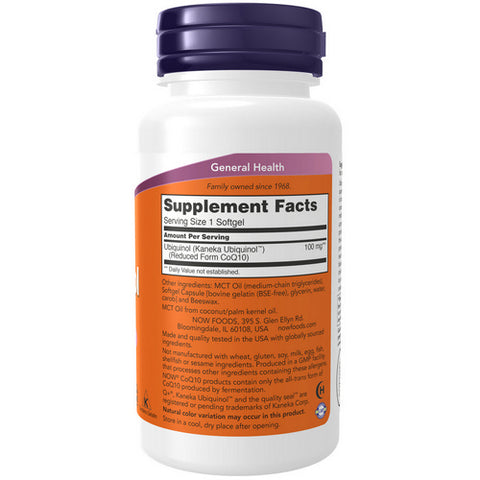 Now Foods, Ubiquinol, 100 mg, 60 Softgels