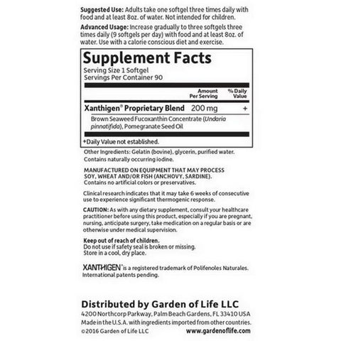 Garden of Life, FucoThin, 90 Softgels
